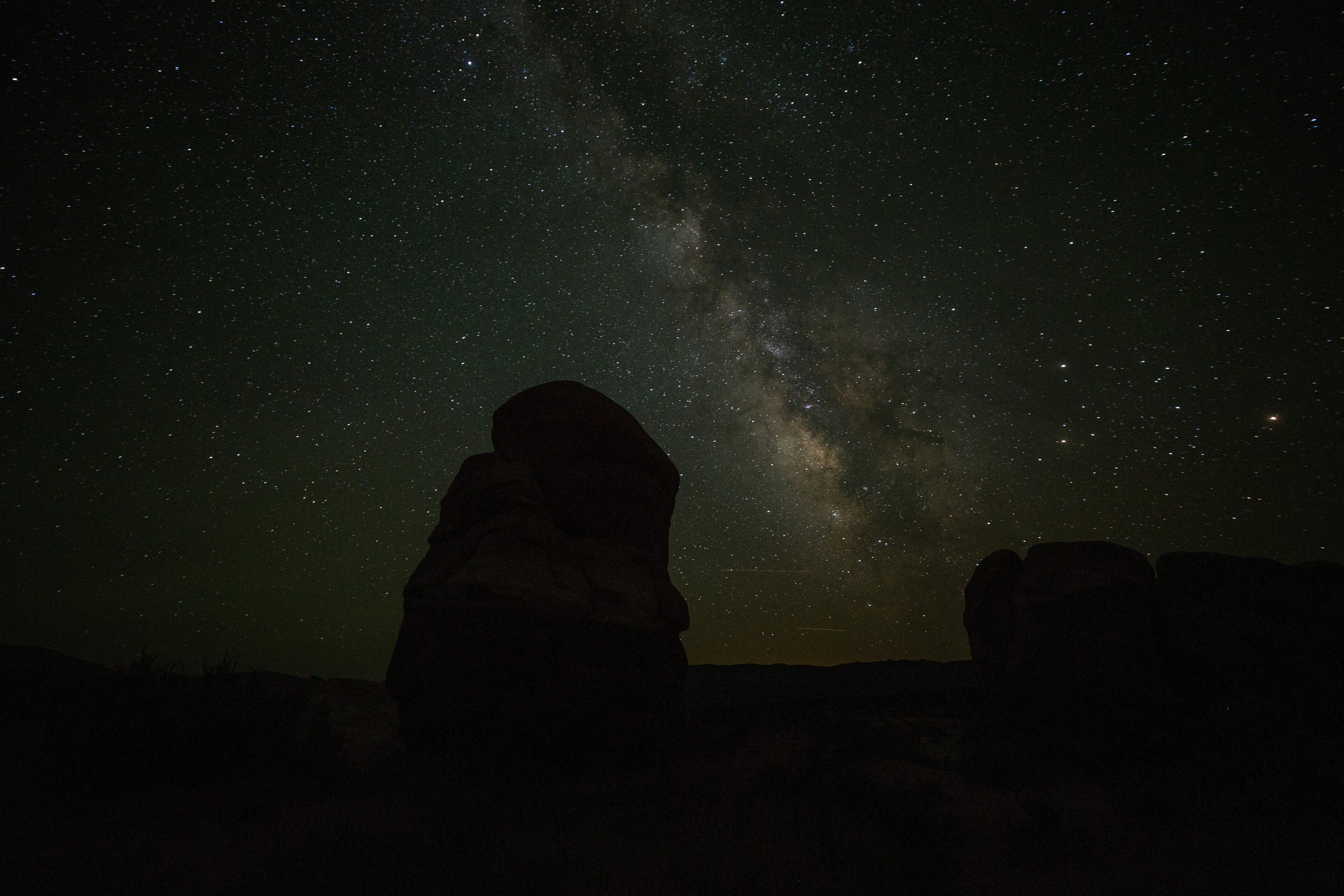 rock formation under milkway